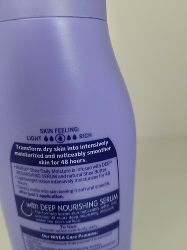 Nivea Body Lotion Essentially Enriched 48hr Moisture Serum Shea Butter 8.4oz - Picture 3 of 3
