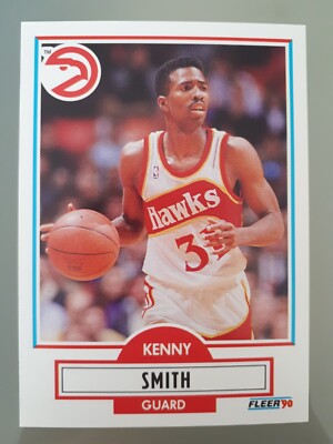1990-91 Fleer Basketball Kenny Smith #4 Atlanta Hawks NBA BB Lesen!