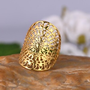Authentic Floral Mandala Ring Gold Plated Handmade Fancy Antique Married Jewelry