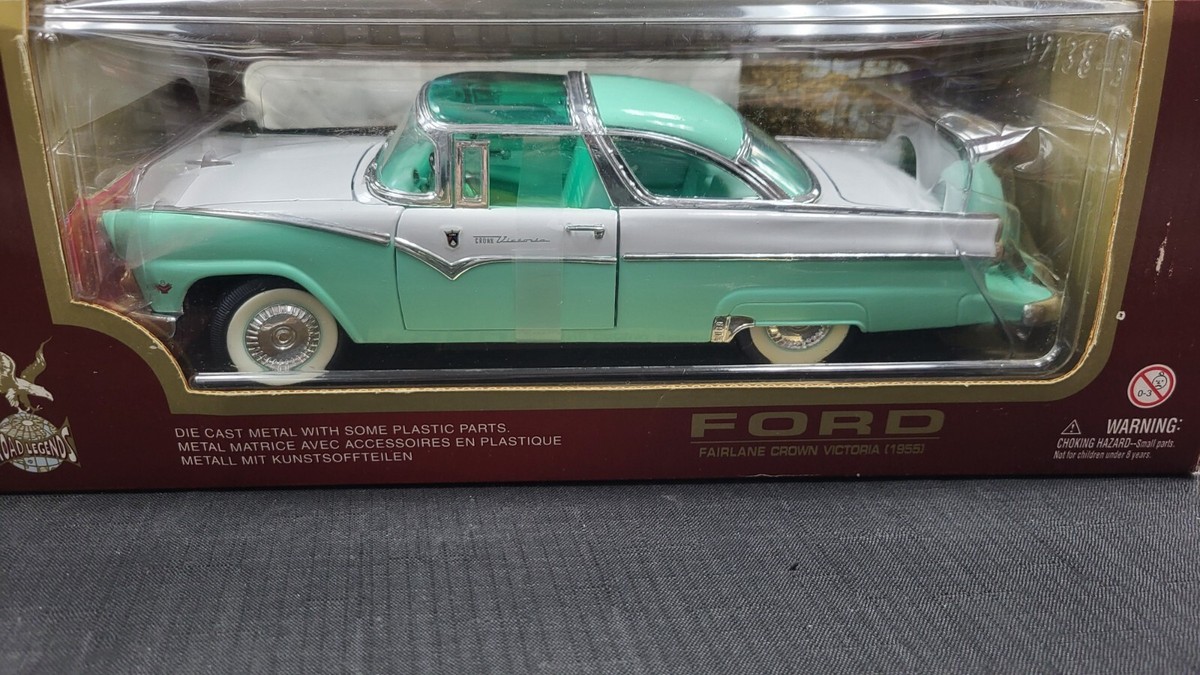 NIB 1955 FORD FAIRLANE CROWN VICTORIA 2 DOOR 1/18 DIECAST ROAD