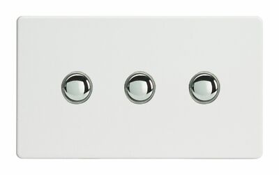 Varilight XDQP3S schraubenlos Premium weiß 3 Gang 6A 1 oder 2 Wege Impulsschalter