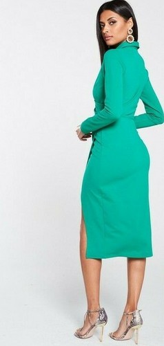 BNWT V By Very Wrap Choker Scuba Crepe Midi Dress Size 10  - Bild 2 von 3