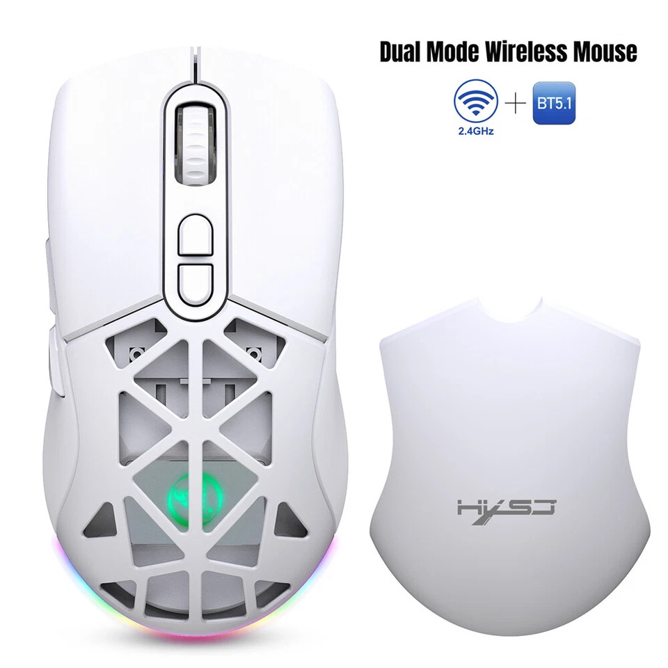 T26 Dual-mode Wireless Mouse 2.4G BT5.1 RGB Backlight 4800DPI Office Game Mice - Image 4 of 4