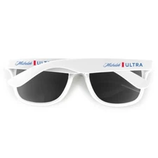 Michelob Ultra White NEW Plastic Sunglasses UV Eye Protection New with Stickers