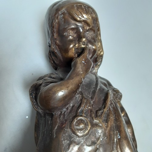 VINTAGE MENE FRENCH BRONZE SCULPTURE NAUGHTY GIRL STANDING ON CHAIR 1 SHOE OFF - Picture 8 of 8