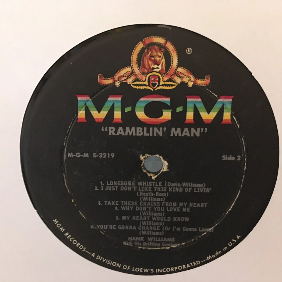 HANK  WILLIAMS             LP     RAMBLIN   MAN Foto 4 de 4
