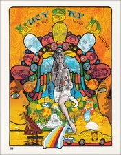 THE BEATLES - LUCY IN THE SKY WITH DIAMONDS LSD 60S POSTER REPRINT
