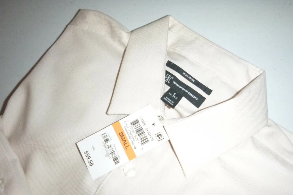 INC International Concepts Camisa de Vestir Informal Calce Regular Talla: Pequeña 14.5 - Rosa Foto 4 de 4