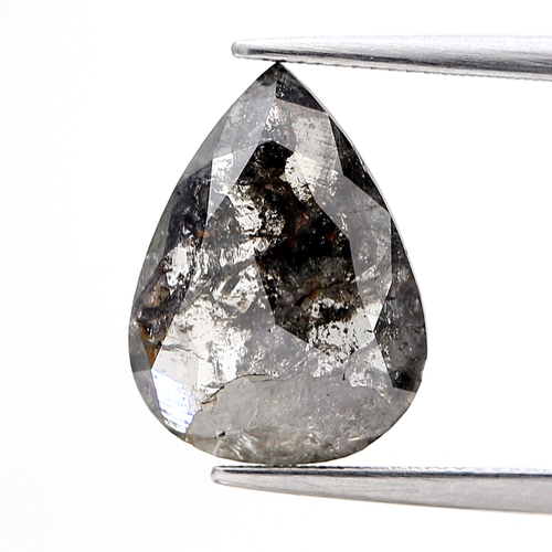 1,04 ct forme hexagonale sel n poivre diamant taillé rose 6,42 x 6,29 x