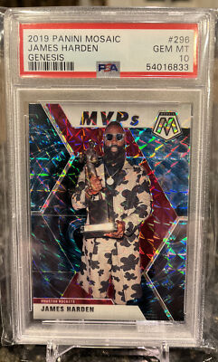 2019 Panini Mosaic James Harden Genesis PRIZM SSP 296 MVP