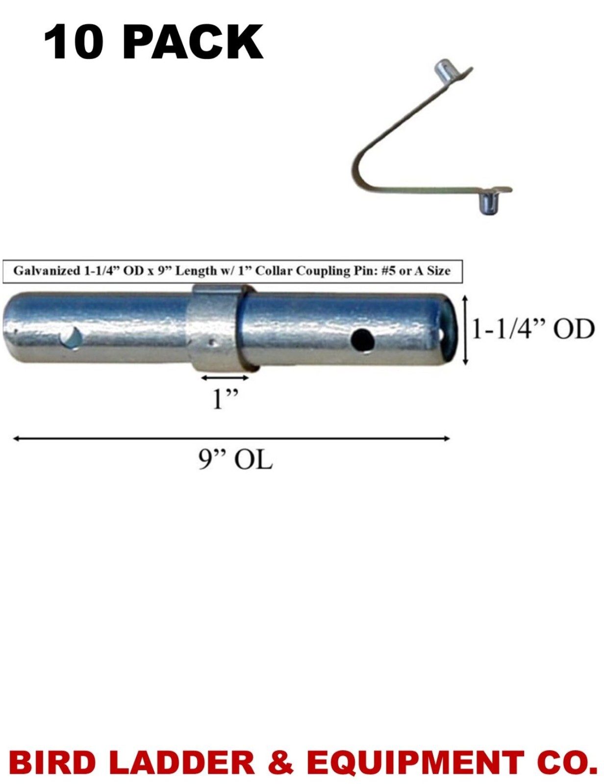 (10 Pack) Bil-Jax Scaffolding Coupling Pin 1-1/4