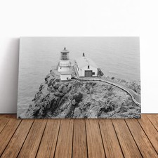 Architecture Lighthouse Point Reyes , Ca Canvas Wall Art Print Framed Picture