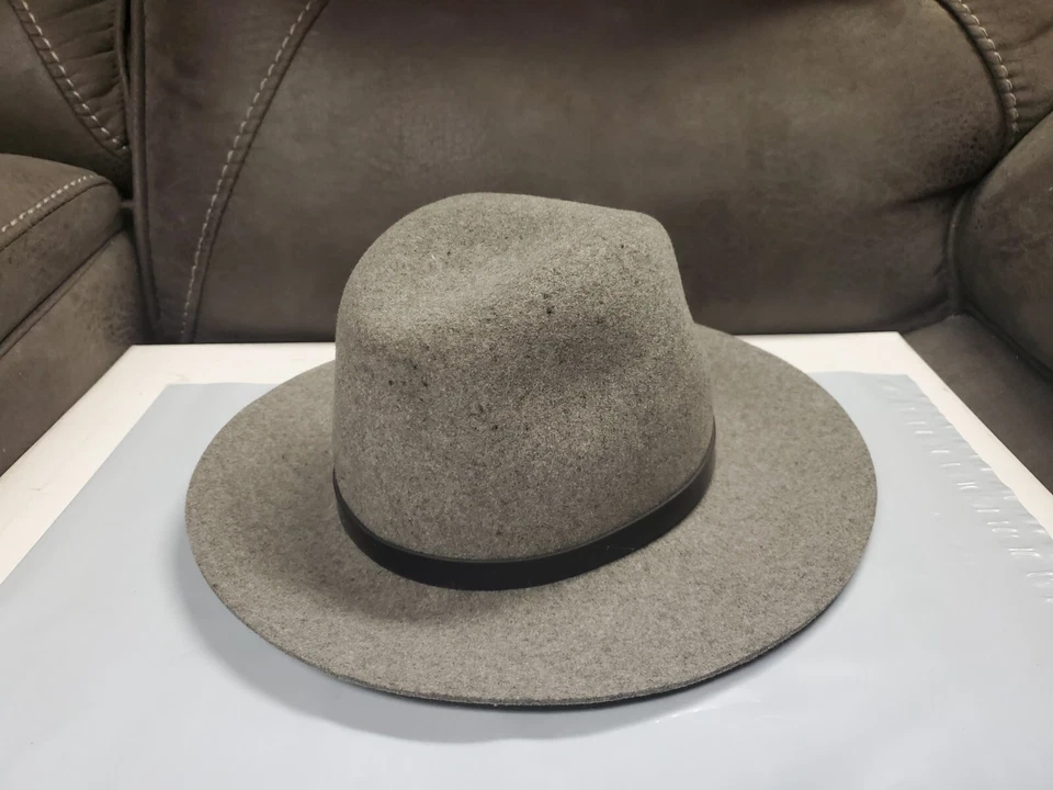Sombrero - Mujer - Ala Floppy Fedora Gris Trapo y Hueso - Hecho en Nueva York - Talla S Foto 4 de 4