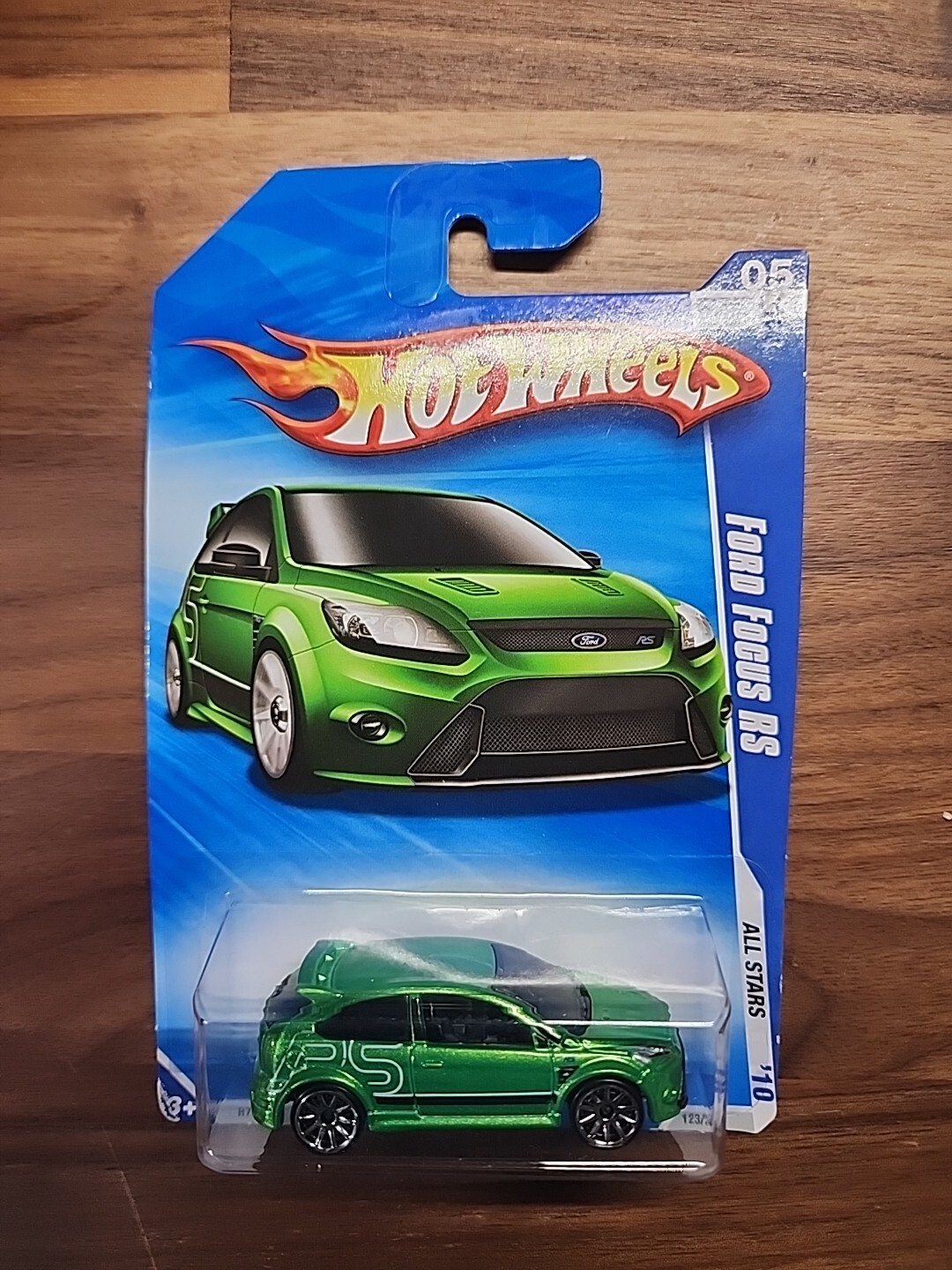 2010 Hot Wheels All Stars Ford Focus RS Mk2 5/10 Ultimate Green w/Chrome 10sp