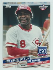 JOE MORGAN 150 Years of Fun Insert 2019 Topps Opening Day Cincinnati Reds YOF-12