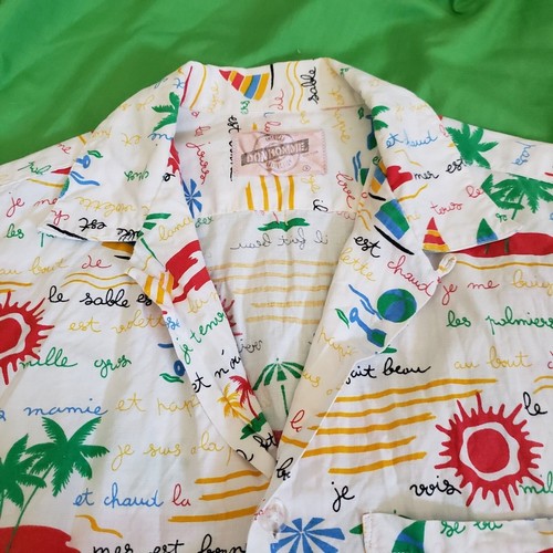 Vintage American Collection Bon Homme S Hawaiian Bonhomme NY Shirt Made in USA - Picture 8 of 10