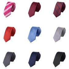 Men Jacquard Woven Solid Color 5CM Skinny Necktie Wedding Party Business Tie