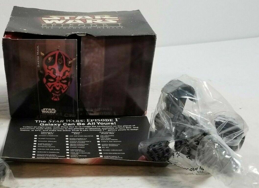 Star Wars Episode 1 Darth Maul Box w/ figure KFC, Taco Bell, Pizza