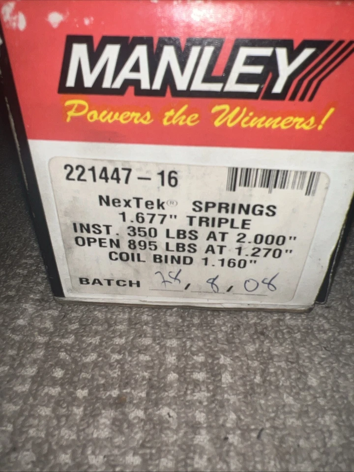 Manley 221447-16 NexTek Triple Valve Springs 1.677" Inst. 350lbs Open 895lbs - Image 2 of 4