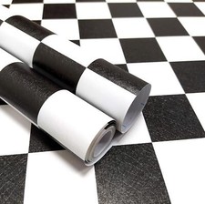 Black and White Contact Paper Checkered Peel and Stick Wallpaper 17.7x118