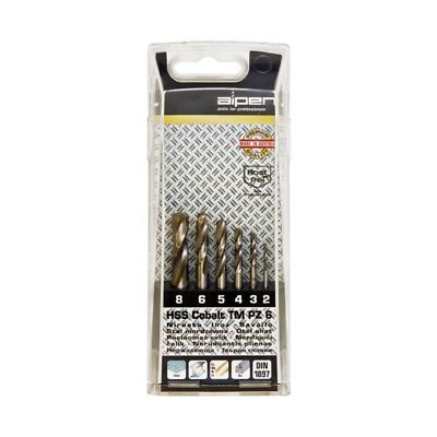 ALPEN Kobalt Stub metrisch 6 Stück Bohrer Bit Set Werkzeug 2, 3, 4, 5, 6, 8 mm - DCK6