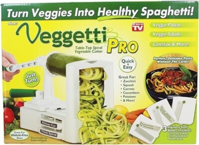 Vegetti Pro Tabletop Spiral Vegetable Cutter for Vegetarian Cuisine