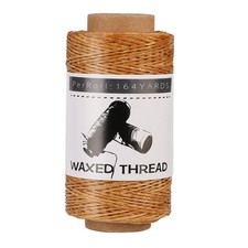 Waxed Thread, 150m /164Yards Medium Coffee Leather Thread, Leather Sewing Thr...