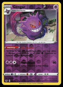 Pokemon Gengar 085/202 Reverse Holo Sword & Shield