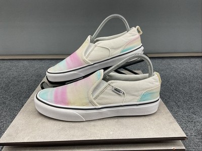 Vans Missy Sz 5 Asher Chroma Blur Multi/White  Slip On Sneaker Ombré Dye Canvas
