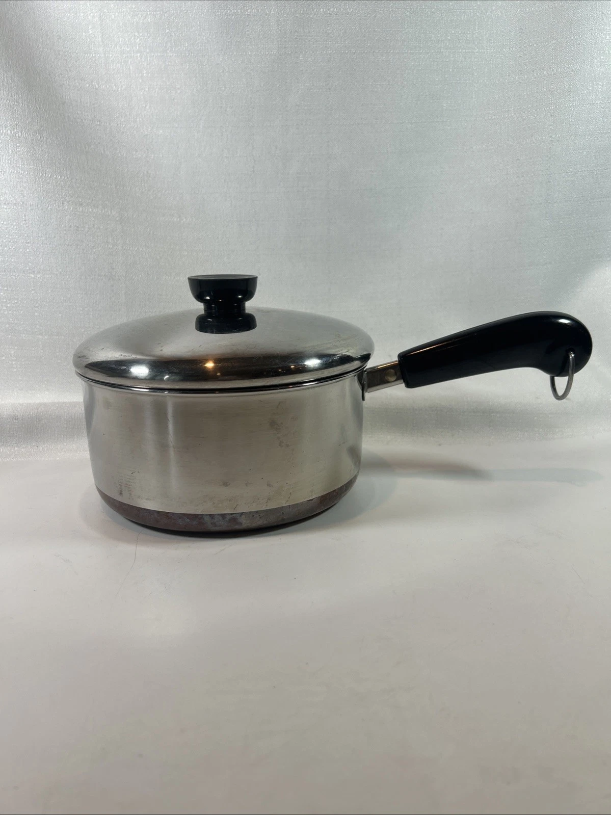 VTG REVERE WARE 2 Qt -78 Copper Bottom Sauce Pan Pot & Lid Clinton, ILL USA