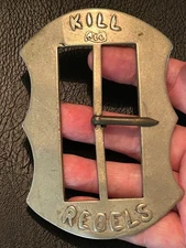 "KILL ALL REBELS, THE REAL IXL KNIFE BUCKLE SHEFFIELD"British