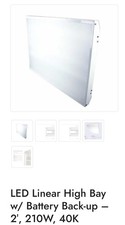 LED Linear High Bay z kopią zapasową baterii – 2", 210W, 40KHB21000140B