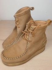 Clarks Originals Womens Tan Leather Moc Toe Wallabee Ankle Boots UK 6