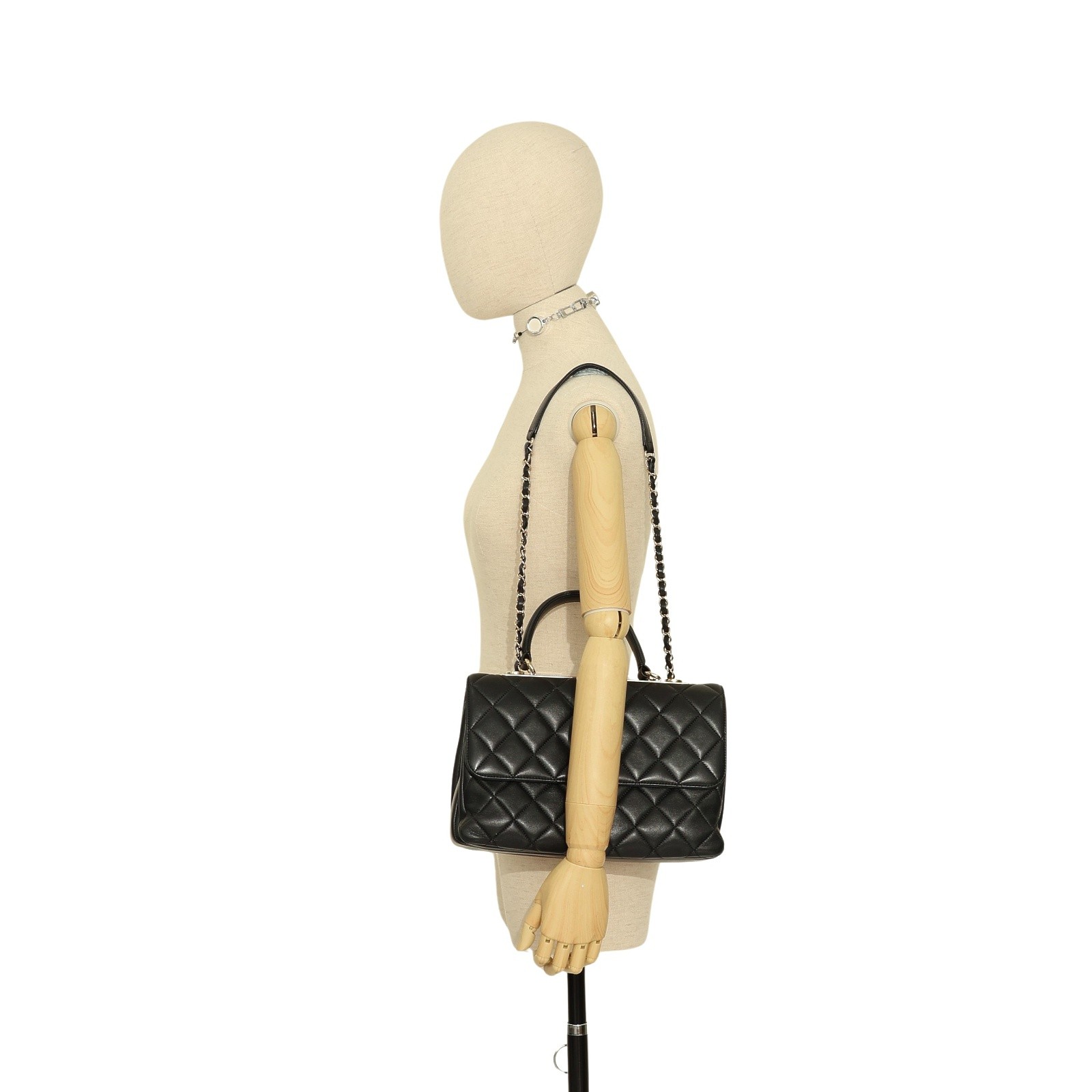 CHANEL Trendy CC Top Handle Shoulder Bag Black Lambskin A92237 — image 9