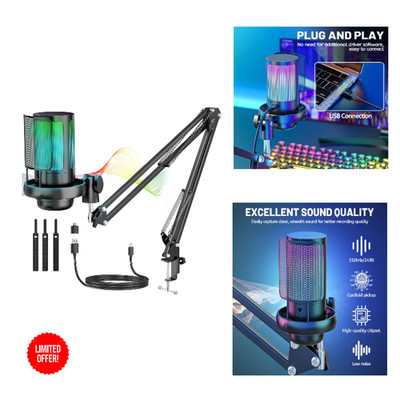 USB Mikrofon Kondensator 192kHz 24Bit Gaming Streaming Podcast