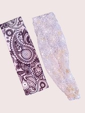 Women Fabric Headband Elastic Back Wear Wide Thin Hair Black White Paisley New