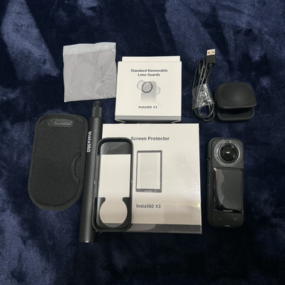 Insta360 X3 360 Degree Camera 72MP Waterproof Black w/ Selfie Stick & Case