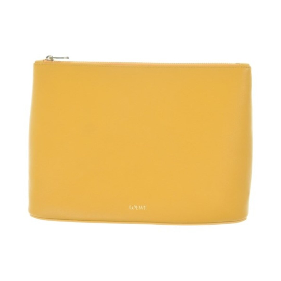 LOEWE Clutch Bag Women's Yellow Canvas 28cm Used From Japan
