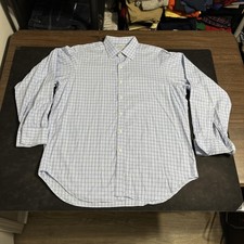 Turnbull  Asser Dress Shirt Mens 17 43 Single Needle Check Cotton Barrel Cuff