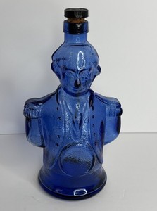 Vintage Charles Jacquin et CIE Cobalt Blue Bottle/Cork "George Washington Bust"