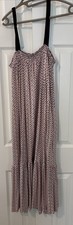 LOFT Dress Womens Size Medium Chevron Long Strappy Maxi Boho Peasant Pockets