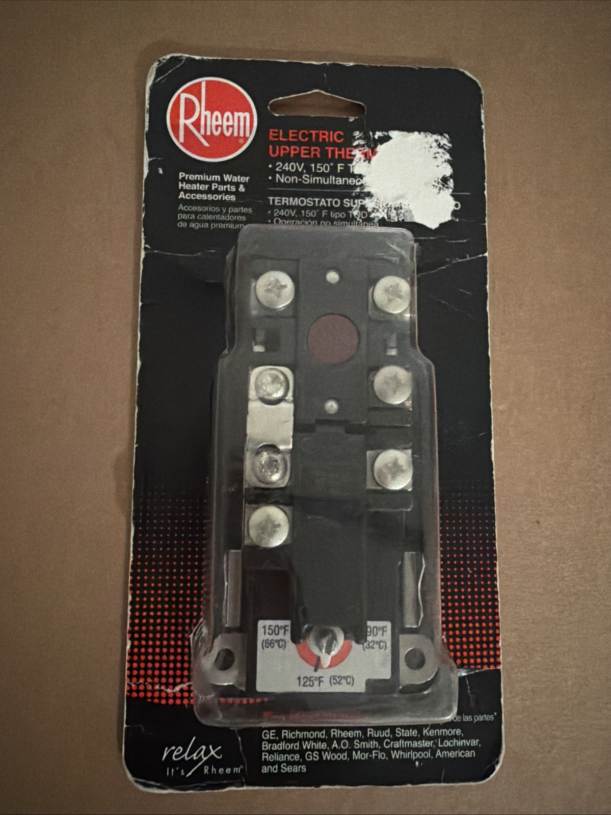 Rheem Sp11698 Replacement Upper Thermostat, Electric, 2 Elem