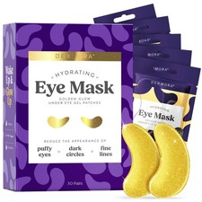 DERMORA Golden Glow Under Eye Patches 30 Pairs Eye Gels - Rejuvenating Trea...