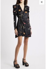 Farm Rio Beaded Kisses Wrap Minidress M