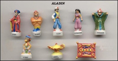 ALADINO Aladin Set 8 Figuren 3cm Porzellan FEVES Frankreich 1001 Nacht Märchen