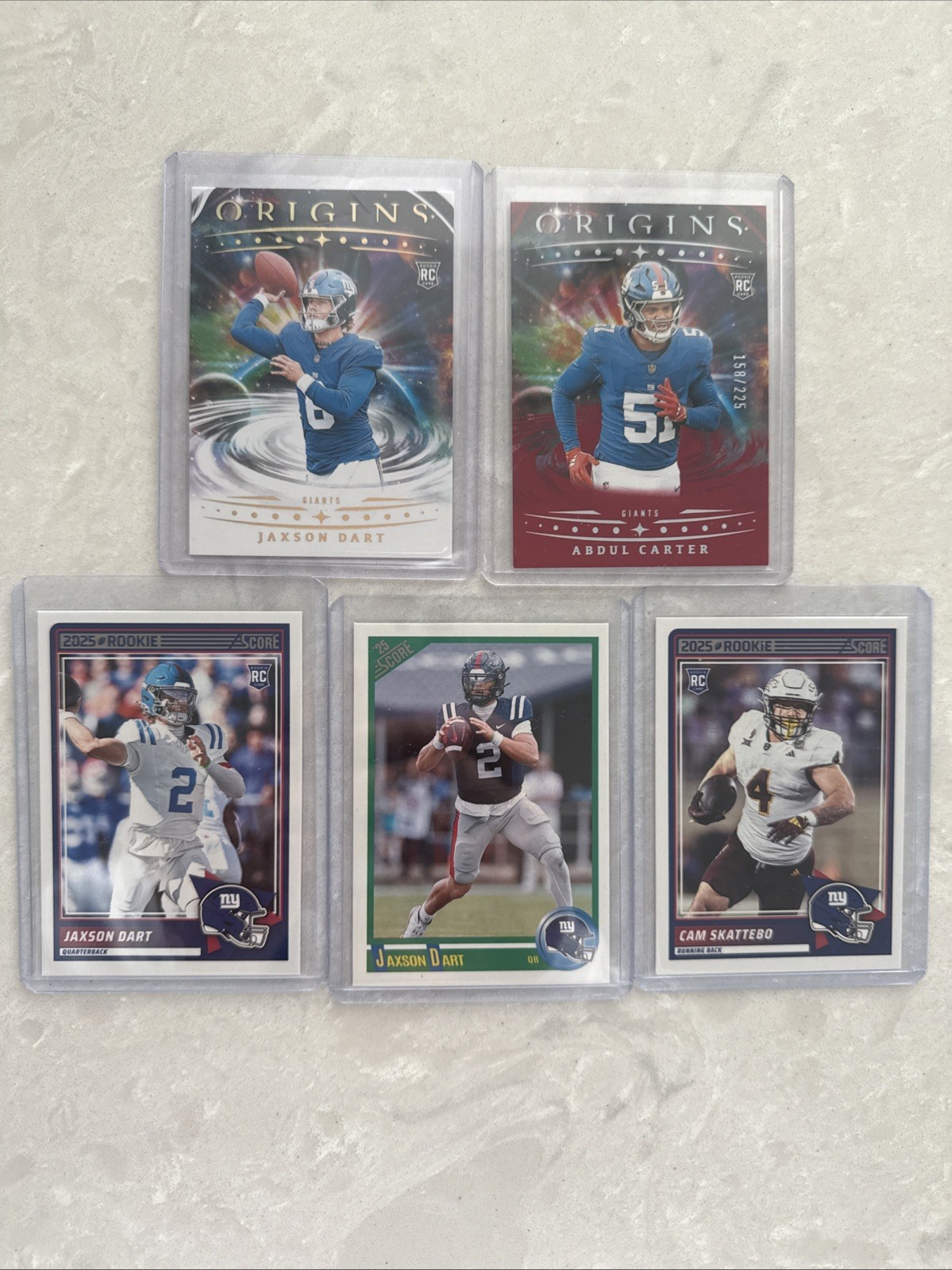 2025 Panini Origins Jaxson Dart RC #145 Base & Abdul Carter Red 158/225 & Others