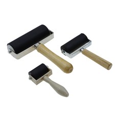 3 Pack Rubber Roller - Brayer Rollers with 3 Size for Crafting Black