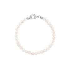 925 Sterling Silver Thin Freshwater Cultured Pearl Bracelet For Little Girls