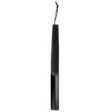 Wooden Shoe Horn 15.4" Straight Handle Shoe Helper Wood Shoehorns, Black