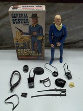 MARX GENERAL CUSTER FORT APACHE FIGHTER ACTION FIGURE 1960s W/ACCESSORIES BOXED
